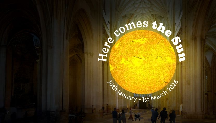 Helios Sun artwork by Luke Jerram at Winchester Cathedral